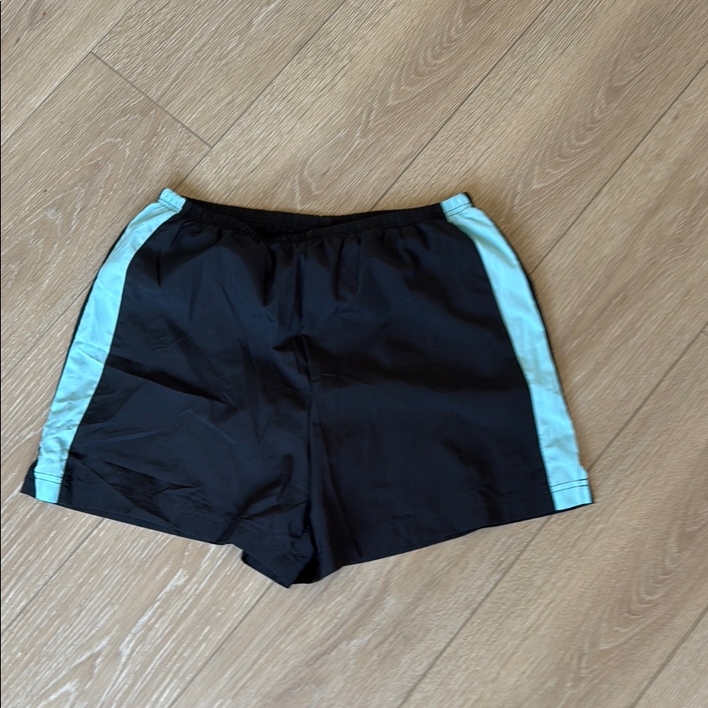 Pro Spirit Athletic Gear Black and Light Blue Women's Athletic Shorts